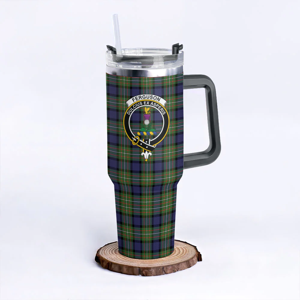 Scottish Fergusson Modern Clan Badge Tartan 40oz Tumbler - Image 6
