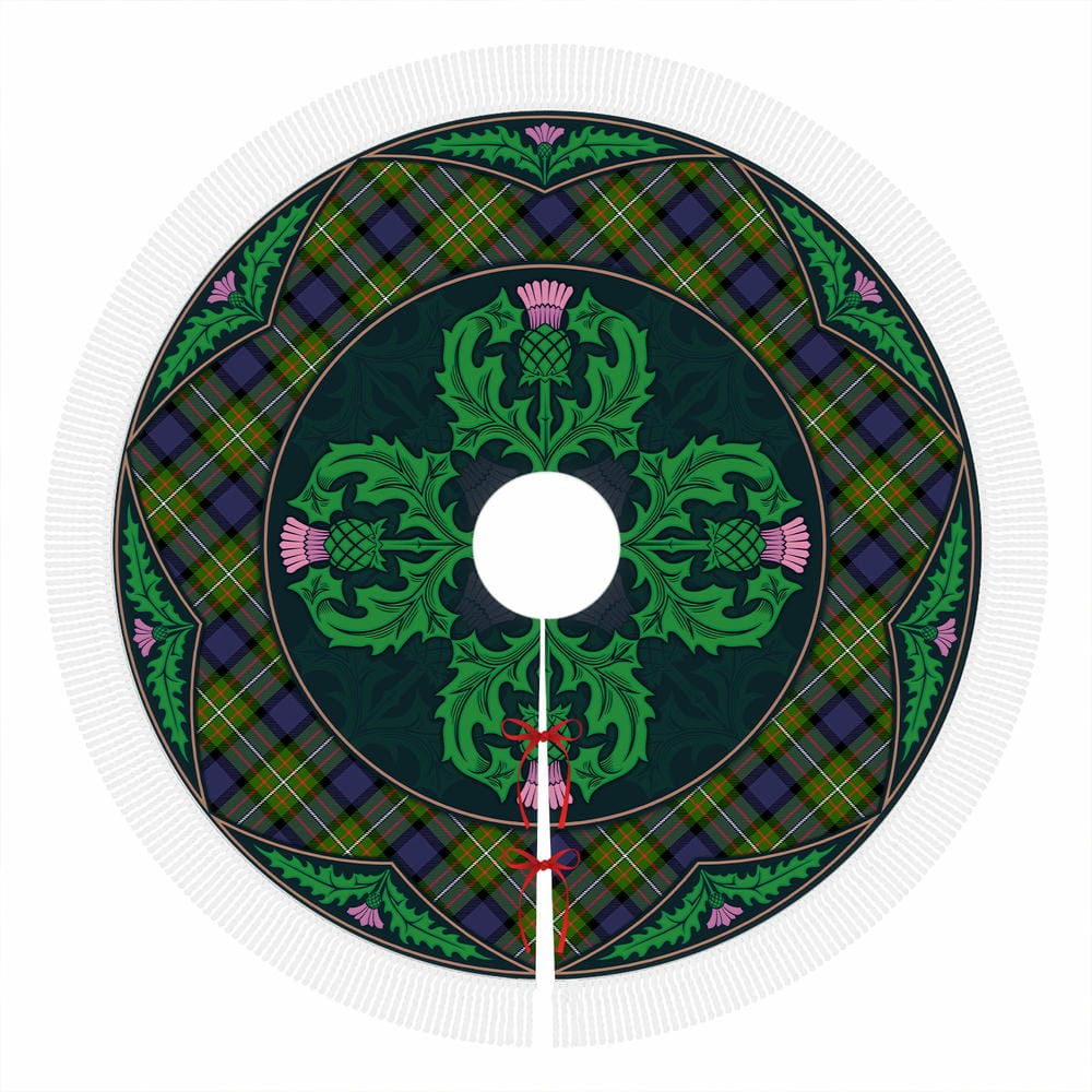 Scottish Fergusson Modern Tartan Christmas Tree Skirt Old Scottish Thistle Flower - Image 4