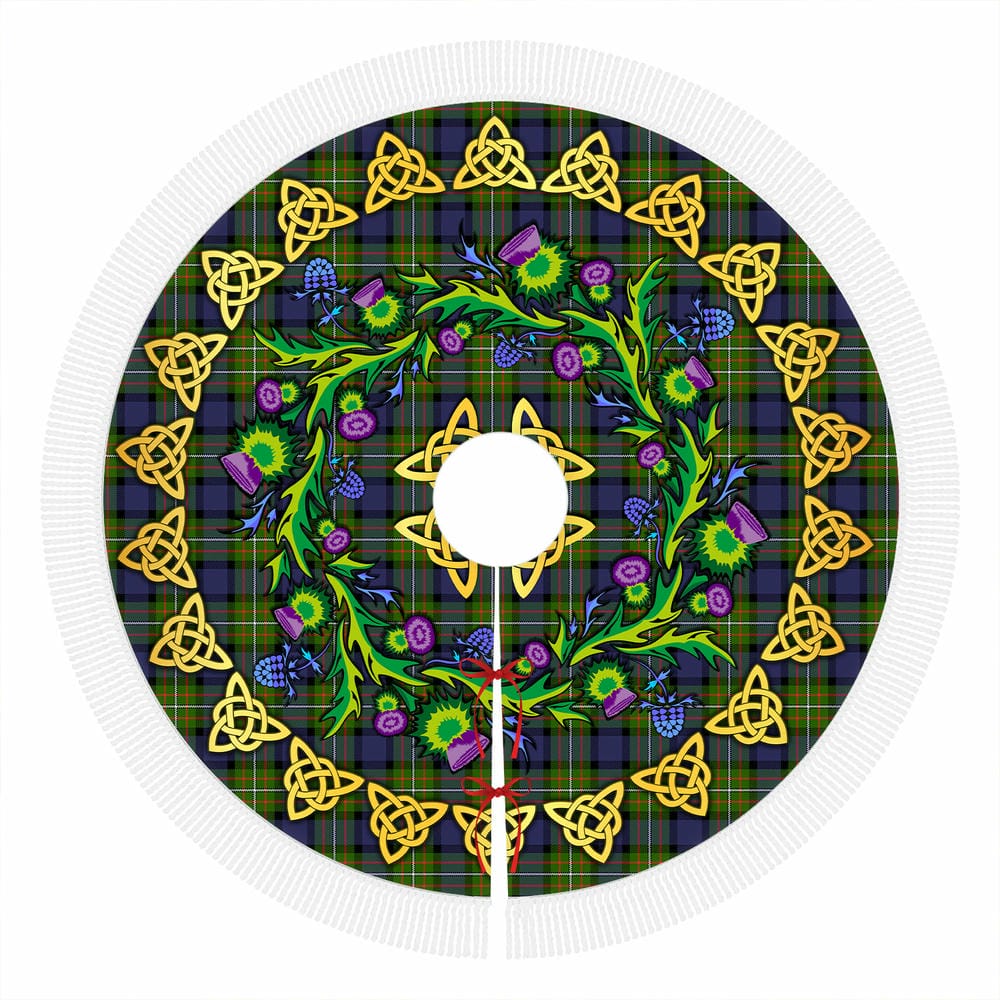 Scottish Fergusson Modern Tartan Thistle Celtic Knot Christmas Tree Skirt - Image 4