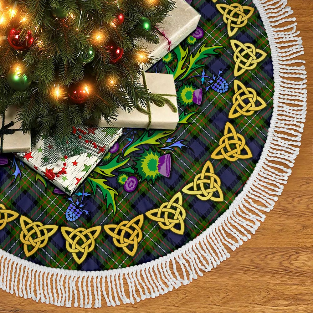 Scottish Fergusson Modern Tartan Thistle Celtic Knot Christmas Tree Skirt - Image 5