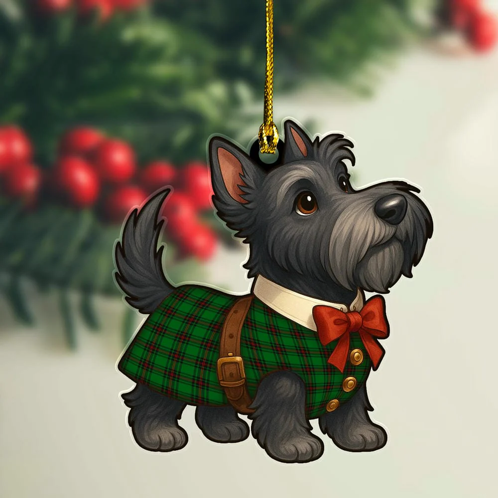 Scottish Fife District Tartan Ornament Scottie Dog