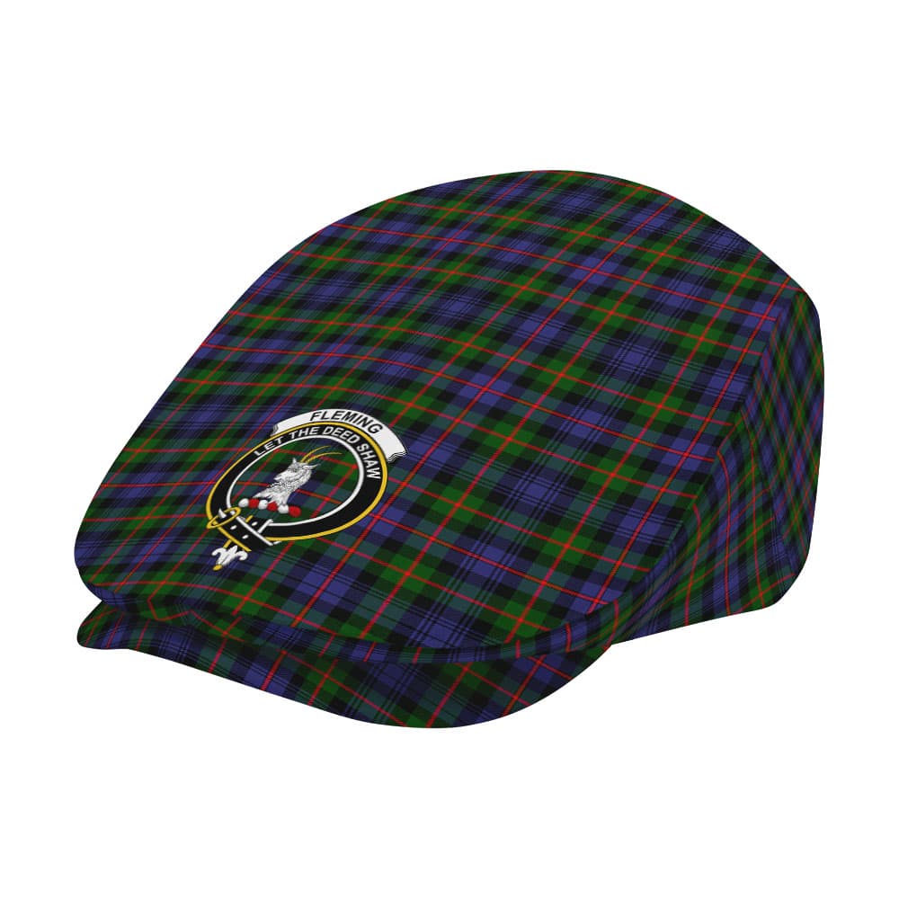 Scottish Fleming Clan Badge Tartan Flat Cap - Image 2