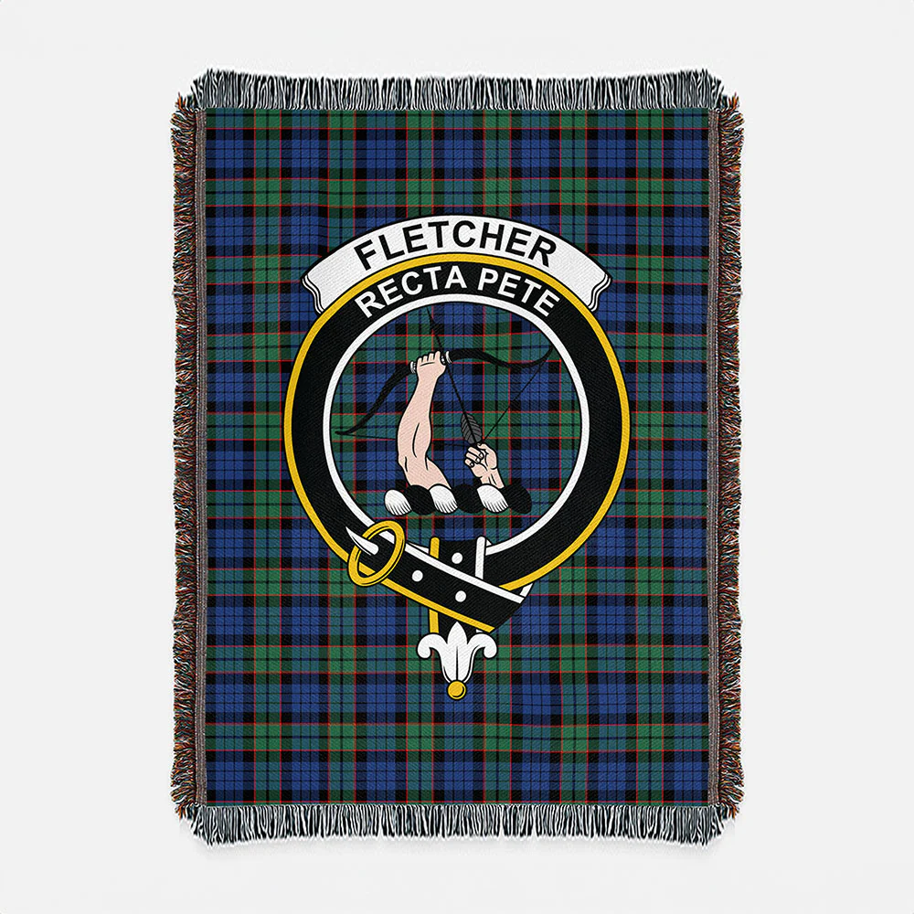 Scottish Fletcher Ancient Clan Badge Tartan Woven Blanket - Image 2