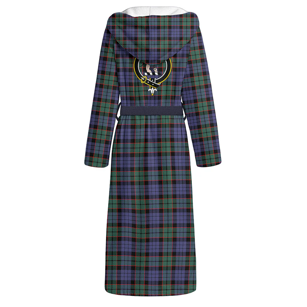 Scottish Fletcher Modern Clan Badge Tartan Flannel Hooded Bathrobe - Image 3