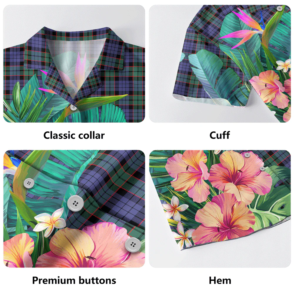 Scottish Fletcher Modern Clan Badge Tartan Hawaiian Shirt Bouquet Tropical Style - Image 5