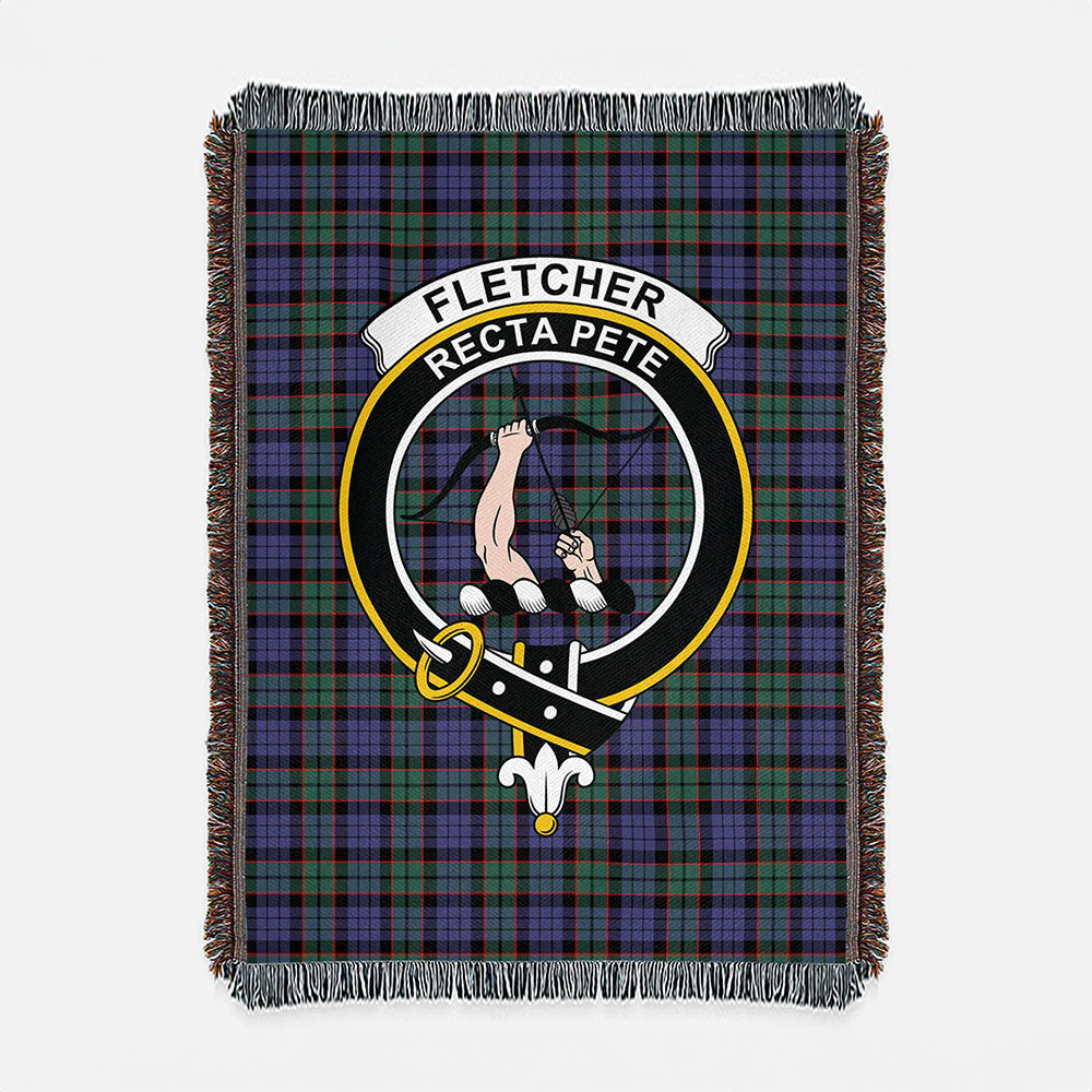 Scottish Fletcher Modern Clan Badge Tartan Woven Blanket - Image 2