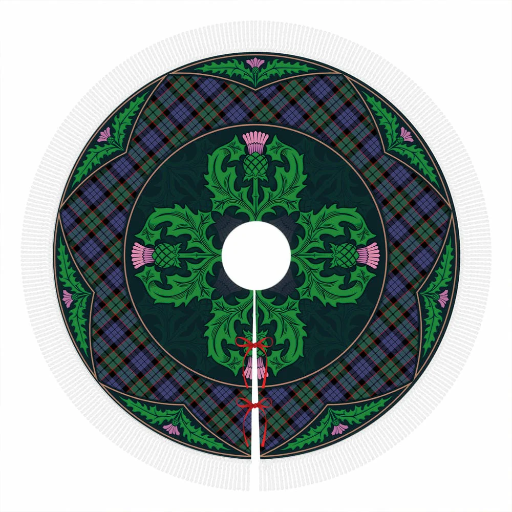 Scottish Fletcher Modern Tartan Christmas Tree Skirt Old Scottish Thistle Flower - Image 4