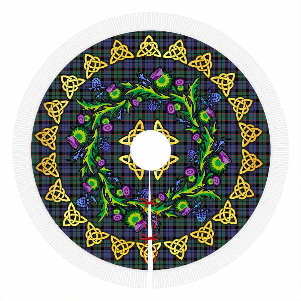 Scottish Fletcher Modern Tartan Thistle Celtic Knot Christmas Tree Skirt - Image 4