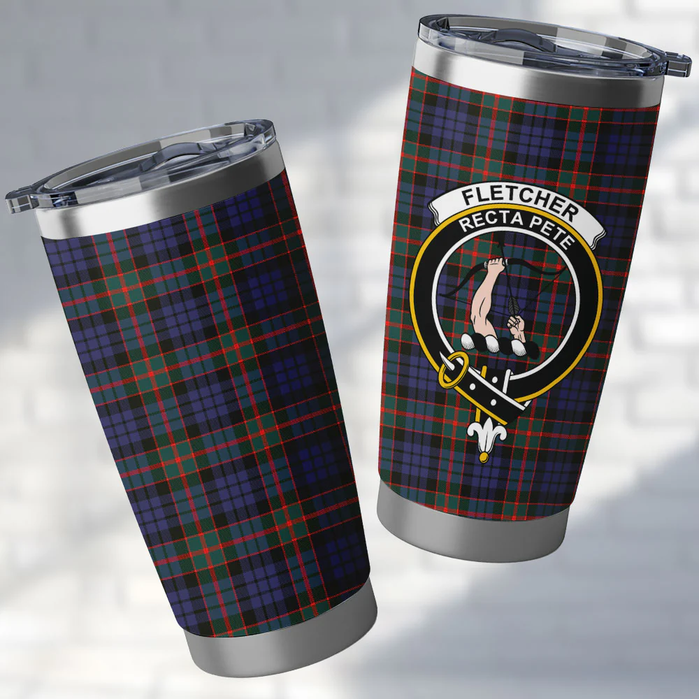 Scottish Fletcher of Dunans Clan Badge Tartan Tumbler
