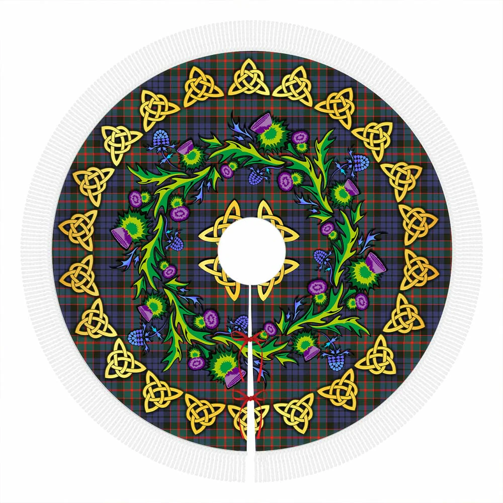 Scottish Fletcher of Dunans Tartan Thistle Celtic Knot Christmas Tree Skirt - Image 3