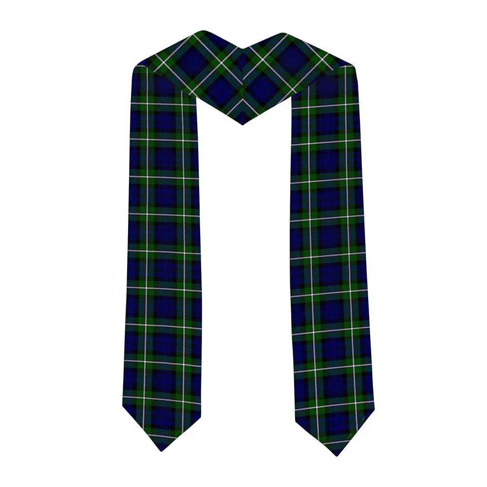 Scottish Forbes Modern Clan Badge Tartan Graduation Stole Black Gold Honor - Image 2