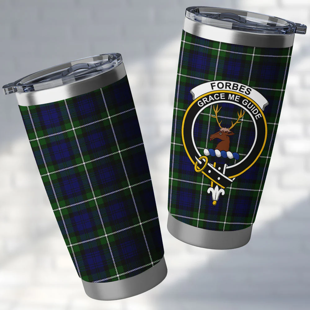 Scottish Forbes Modern Clan Badge Tartan Tumbler
