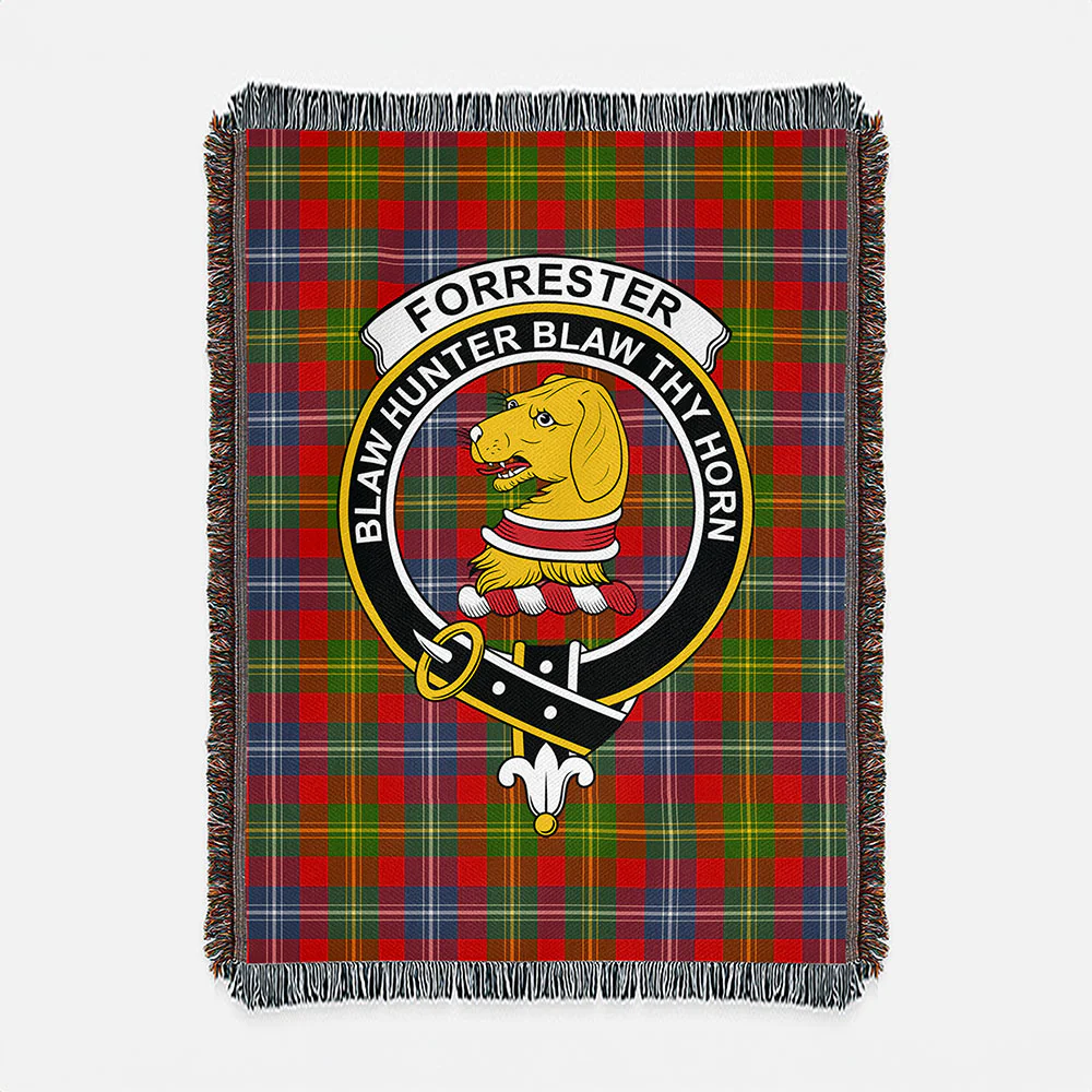 Scottish Forrester Clan Badge Tartan Woven Blanket - Image 2