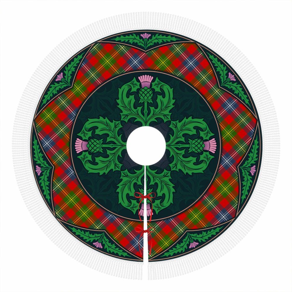 Scottish Forrester Tartan Christmas Tree Skirt Old Scottish Thistle Flower - Image 4