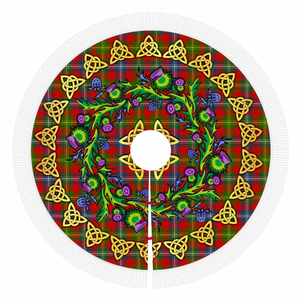 Scottish Forrester Tartan Thistle Celtic Knot Christmas Tree Skirt - Image 4