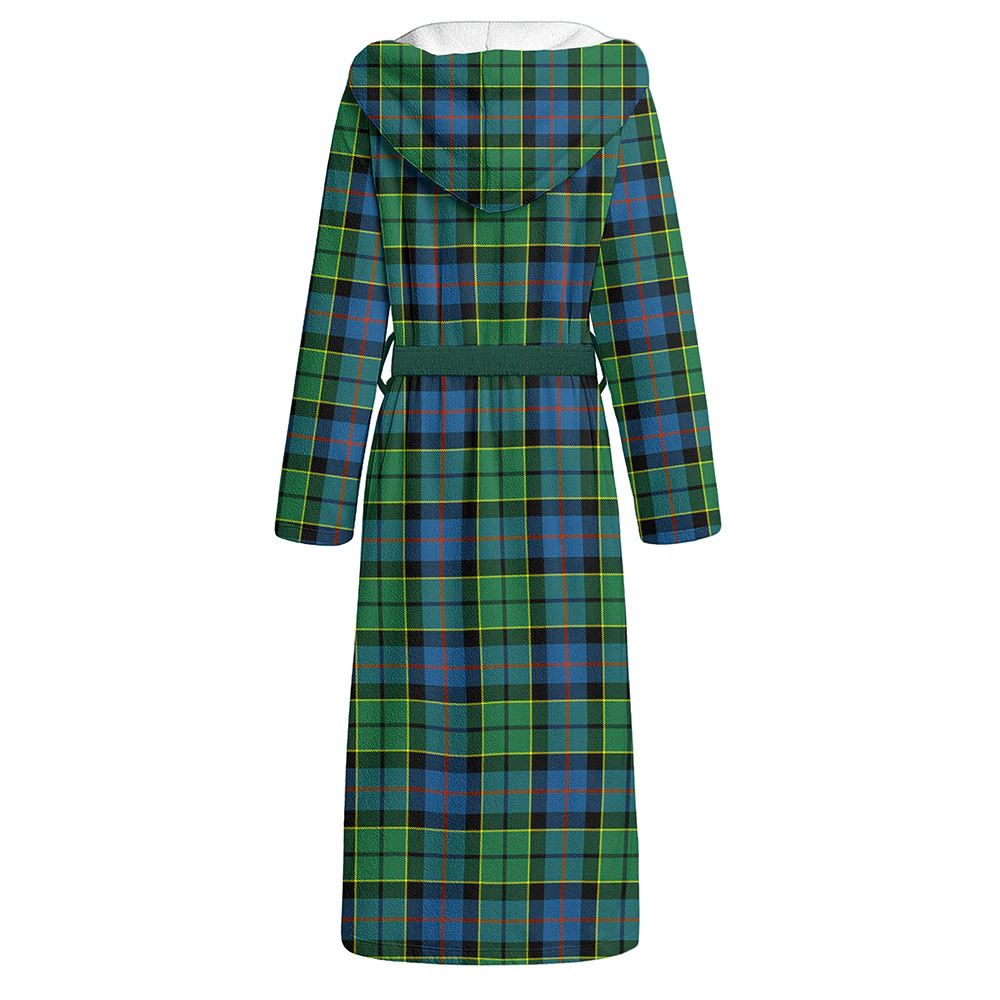 Scottish Forsyth Ancient Clan Badge Tartan Flannel Hooded Bathrobe - Image 2