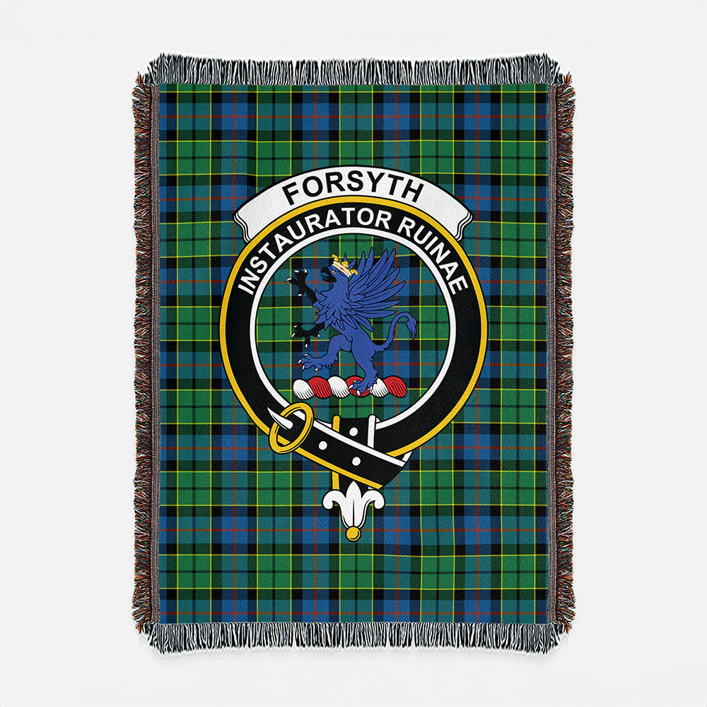 Scottish Forsyth Ancient Clan Badge Tartan Woven Blanket - Image 2