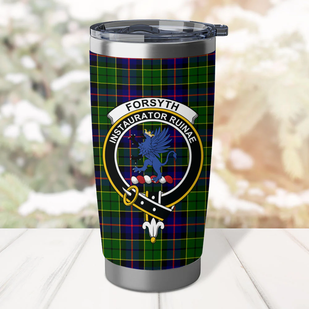 Scottish Forsyth Modern Clan Badge Tartan Tumbler - Image 2
