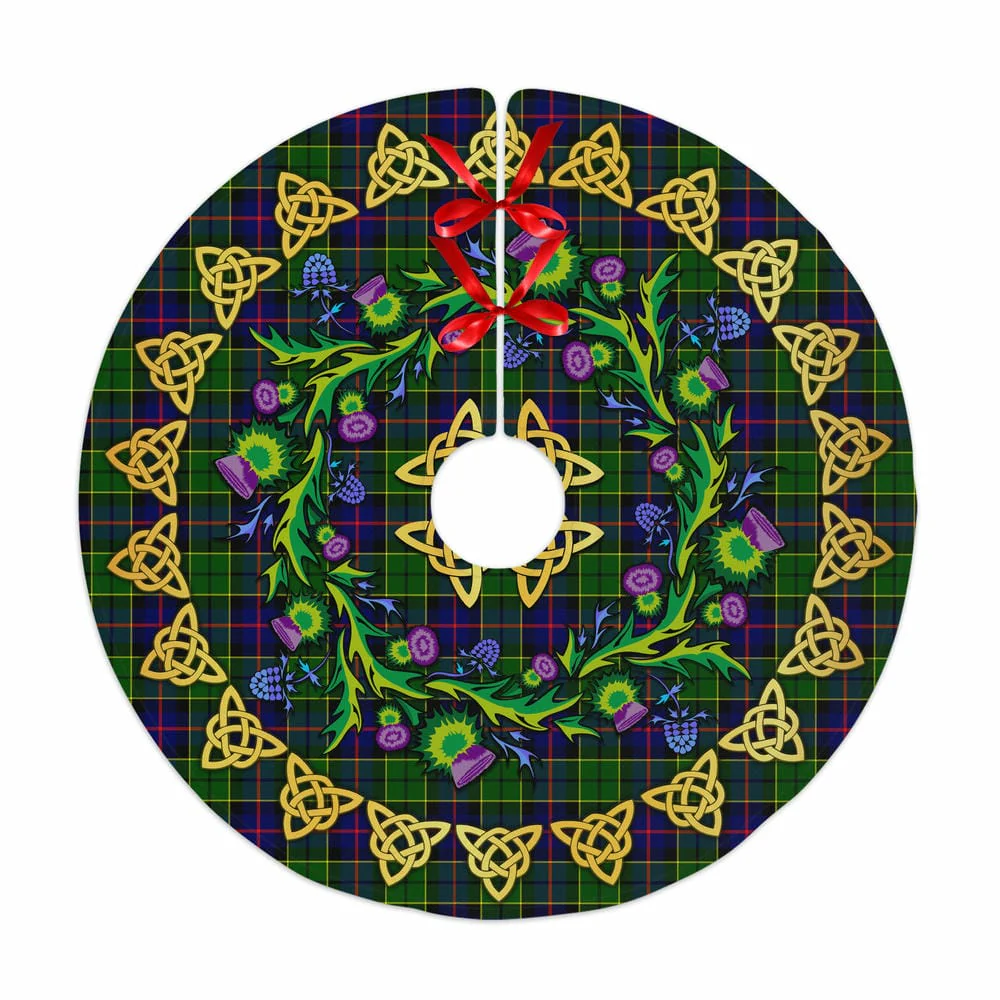 Scottish Forsyth Modern Tartan Thistle Celtic Knot Christmas Tree Skirt