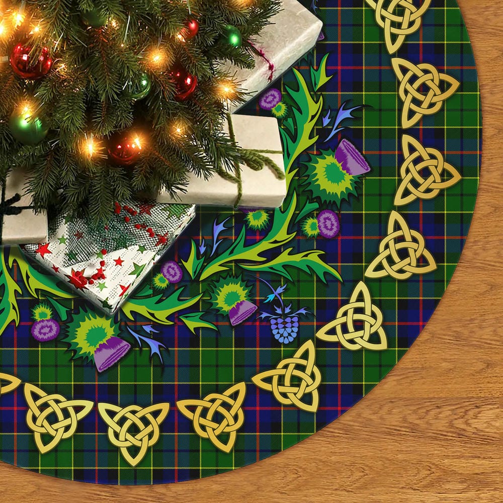 Scottish Forsyth Modern Tartan Thistle Celtic Knot Christmas Tree Skirt - Image 2