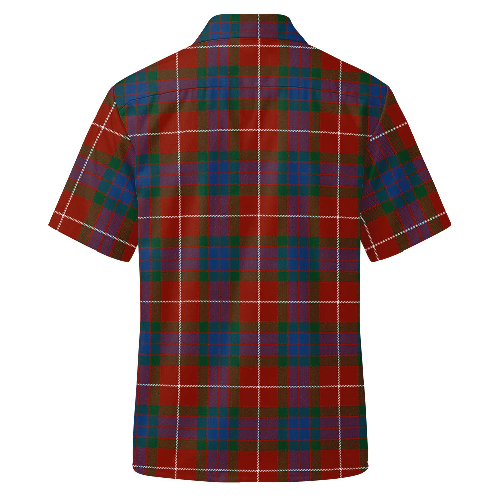 Scottish Fraser Ancient Clan Badge Tartan Short Sleeve Work Shirt - Image 3
