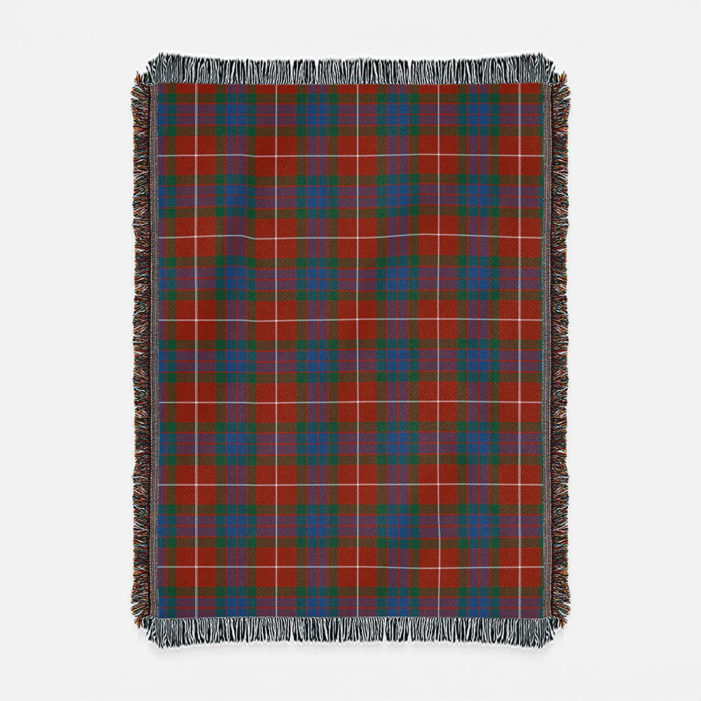 Scottish Fraser Ancient Clan Badge Tartan Woven Blanket