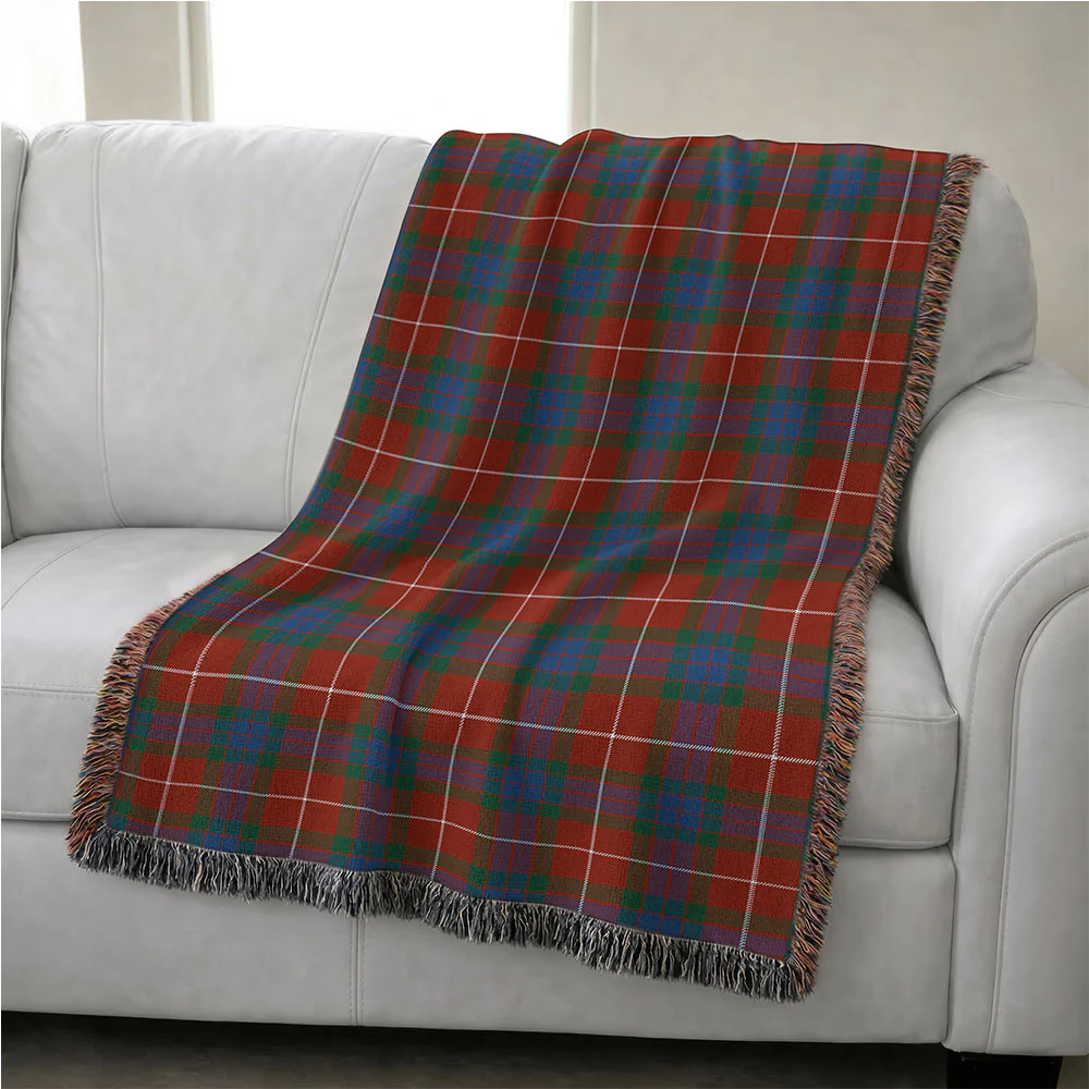 Scottish Fraser Ancient Clan Badge Tartan Woven Blanket - Image 4