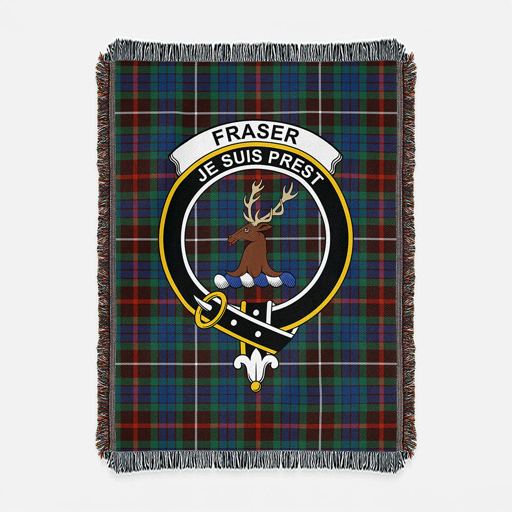 Scottish Fraser Hunting Ancient Clan Badge Tartan Woven Blanket - Image 2