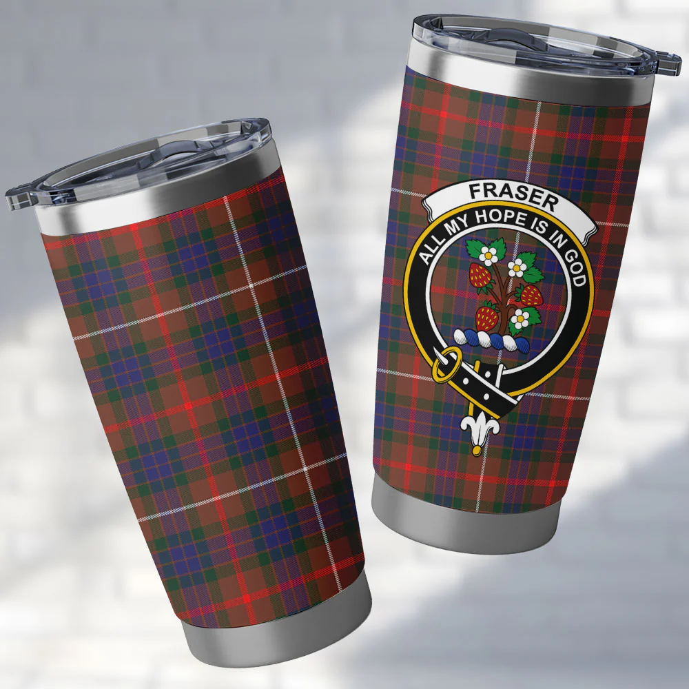 Scottish Fraser Hunting Modern Clan Badge Tartan Tumbler