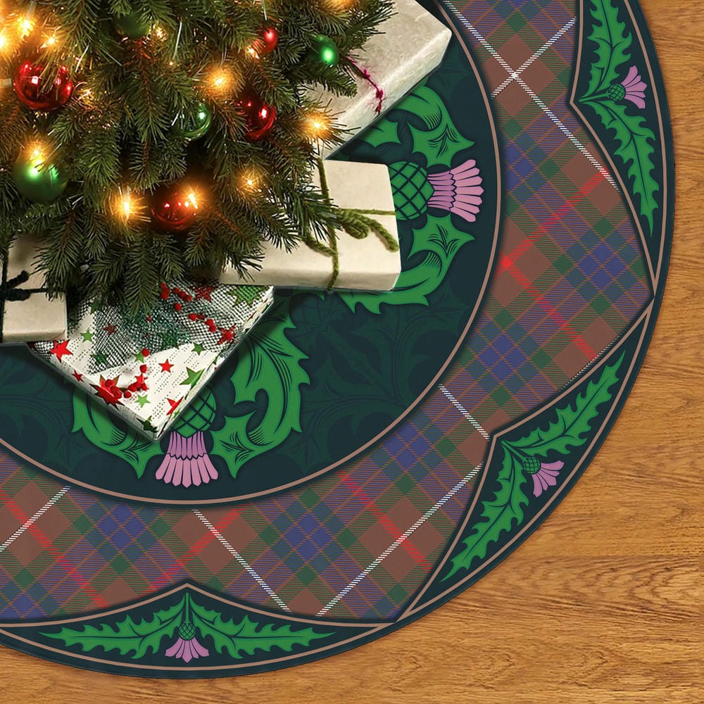Scottish Fraser Hunting Modern Tartan Christmas Tree Skirt Old Scottish Thistle Flower - Image 2