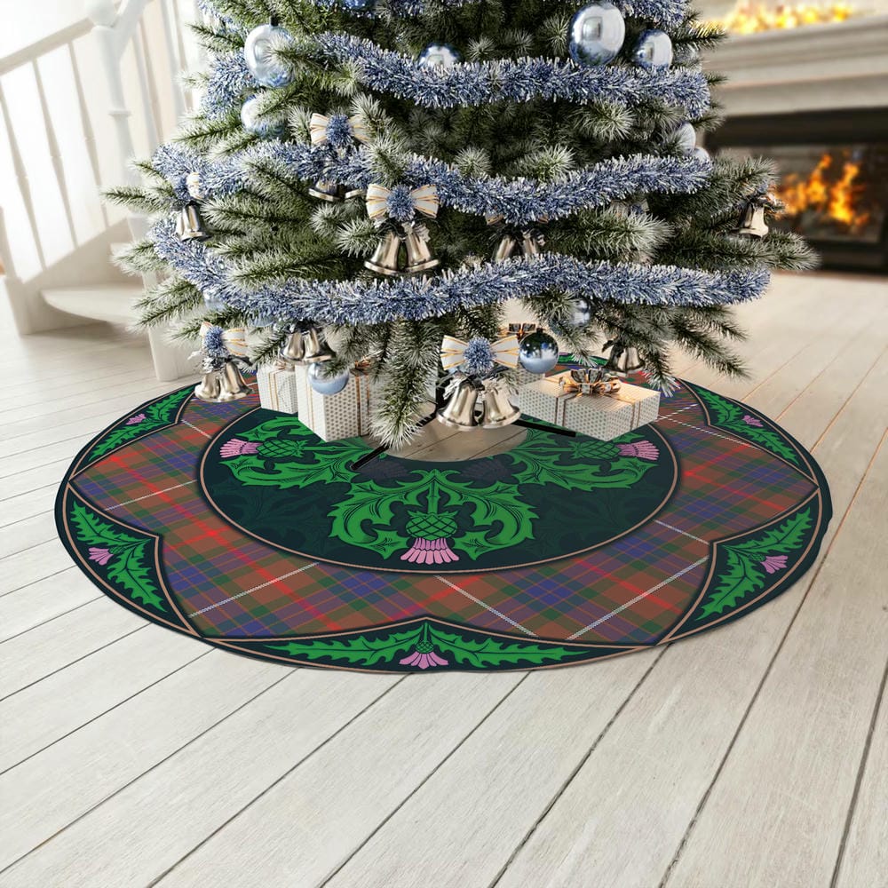 Scottish Fraser Hunting Modern Tartan Christmas Tree Skirt Old Scottish Thistle Flower - Image 3