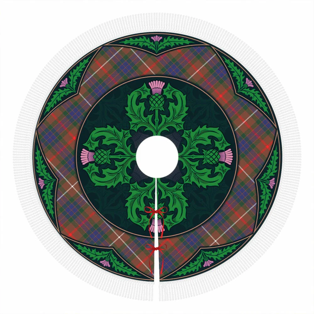 Scottish Fraser Hunting Modern Tartan Christmas Tree Skirt Old Scottish Thistle Flower - Image 4