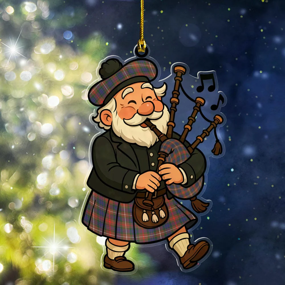 Scottish Fraser Hunting Modern Tartan Ornament Scottish Santa In Kilt