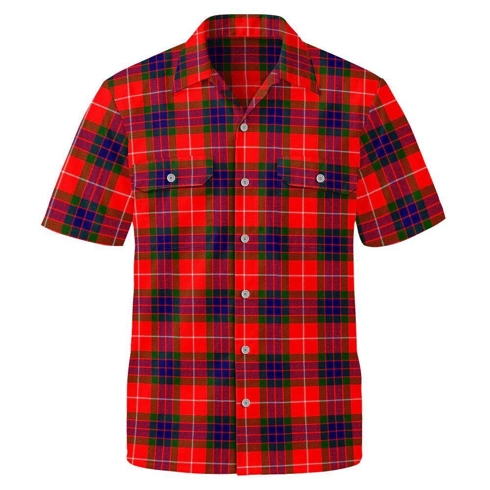 Scottish Fraser Modern Clan Badge Tartan Short Sleeve Work Shirt