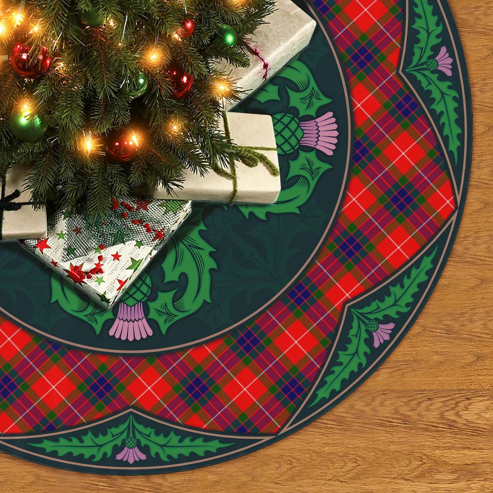 Scottish Fraser Modern Tartan Christmas Tree Skirt Old Scottish Thistle Flower - Image 2
