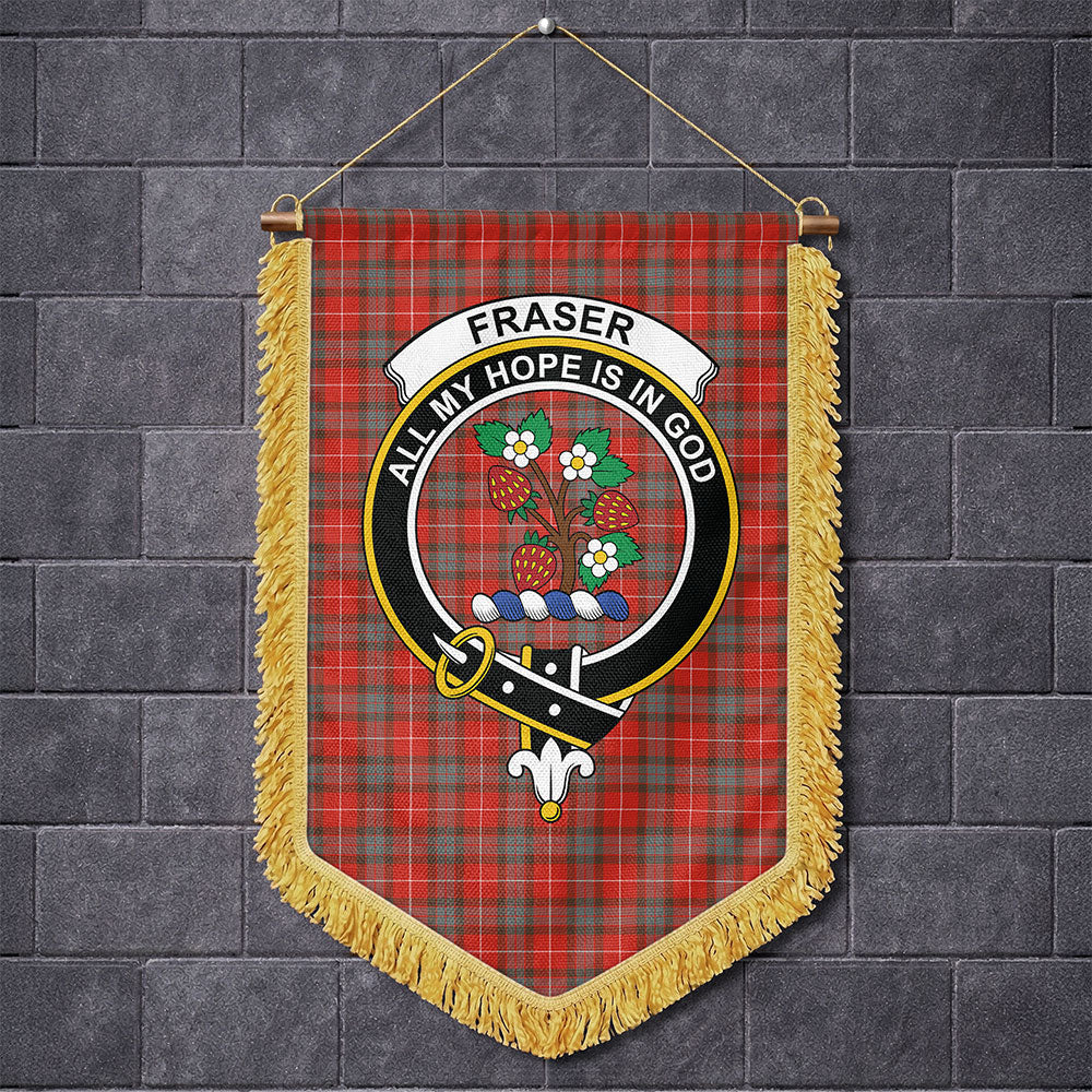Scottish Fraser Weathered Clan Badge Tartan Wall Hanging Banner