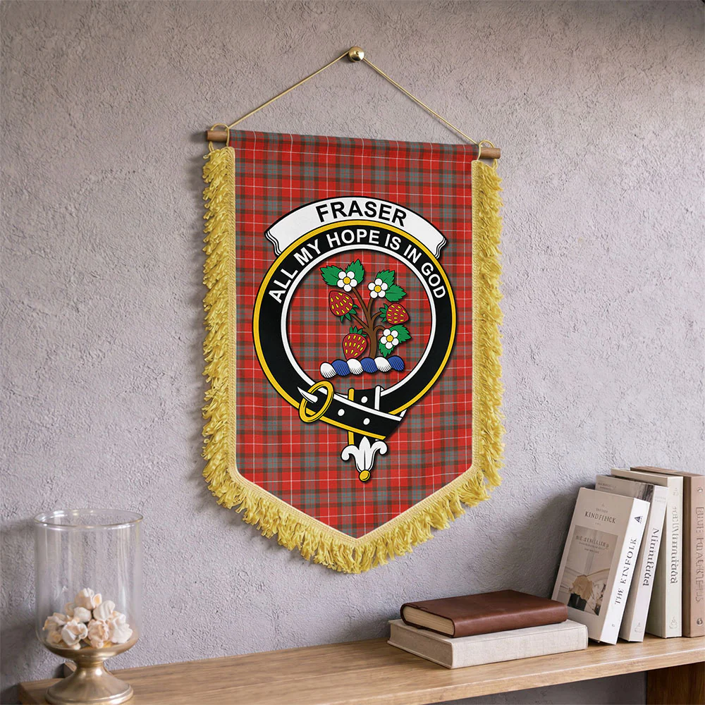 Scottish Fraser Weathered Clan Badge Tartan Wall Hanging Banner - Image 2