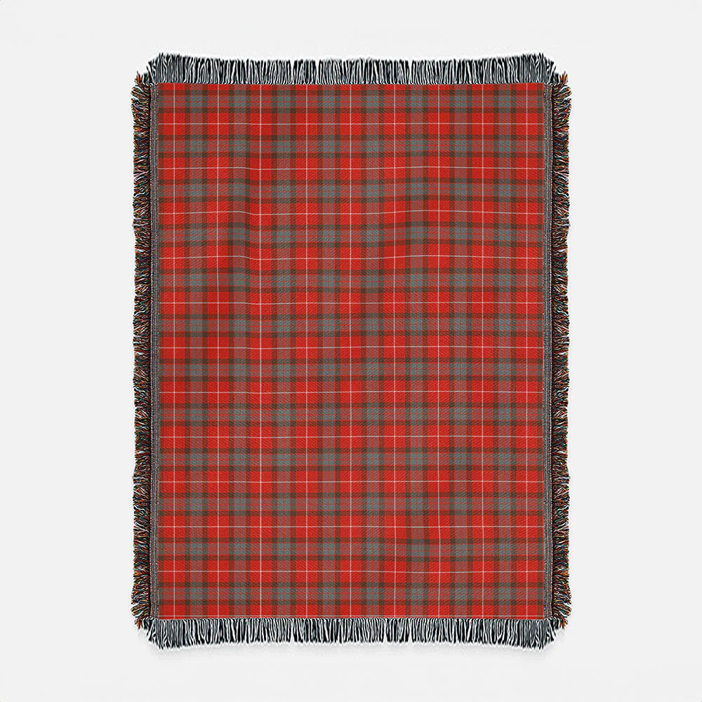 Scottish Fraser Weathered Clan Badge Tartan Woven Blanket