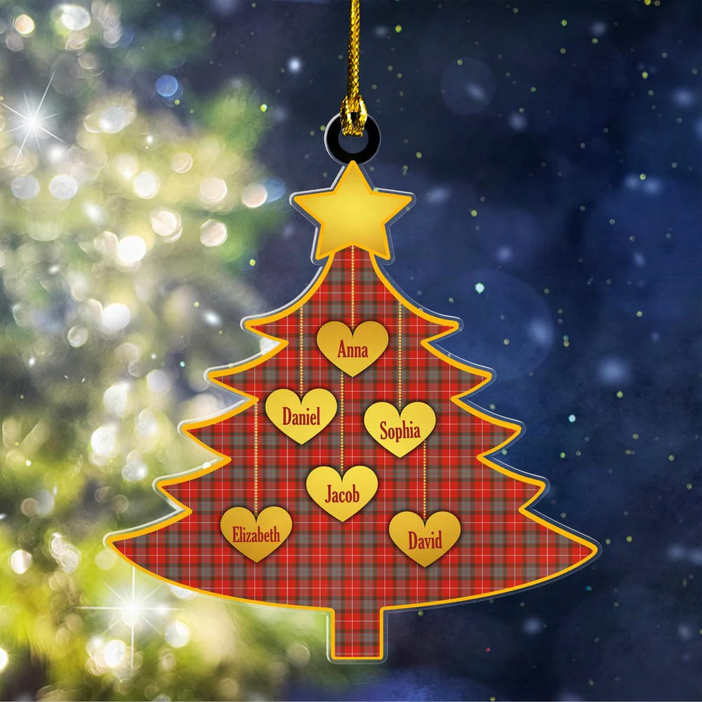 Scottish Fraser Weathered Tartan Ornament Custom Family Christmas Tree