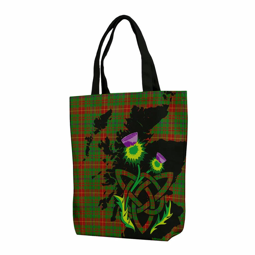 Scottish Fulton Tartan Canvas Bag With Shoulder Strap With Thistle