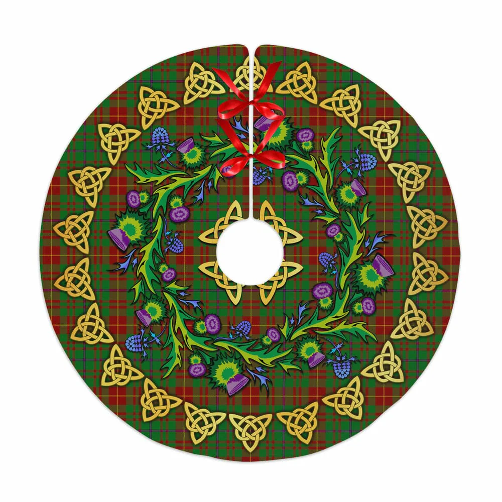 Scottish Fulton Tartan Thistle Celtic Knot Christmas Tree Skirt