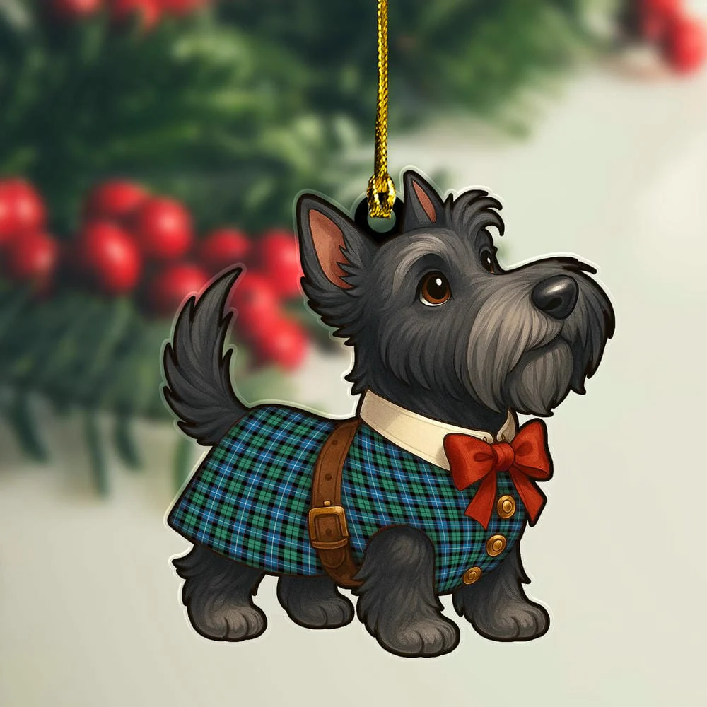 Scottish Galbraith Ancient Tartan Ornament Scottie Dog