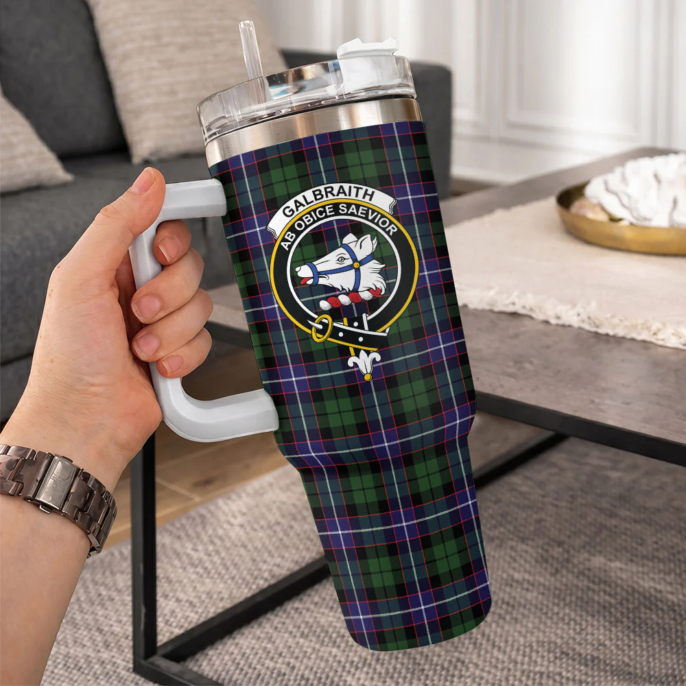 Scottish Galbraith Modern Clan Badge Tartan 40oz Tumbler - Image 10