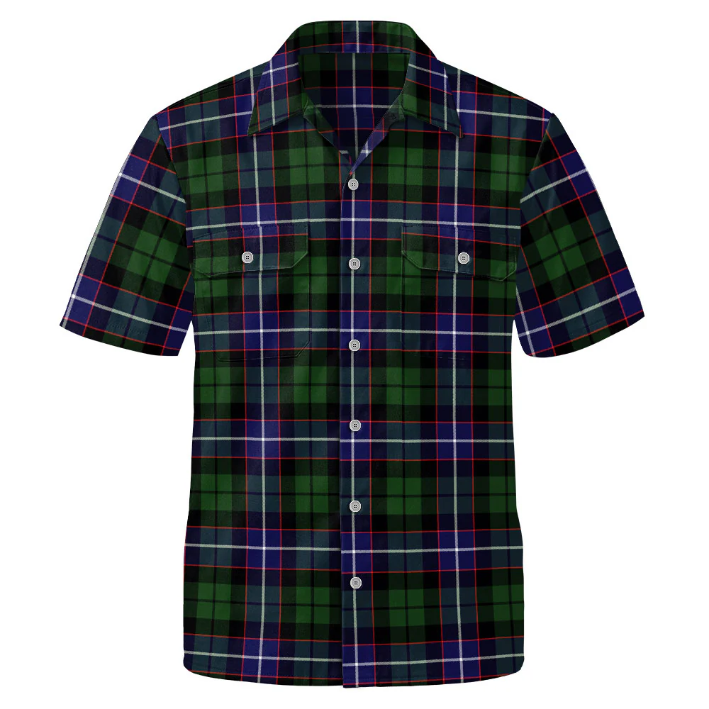 Scottish Galbraith Modern Clan Badge Tartan Short Sleeve Work Shirt