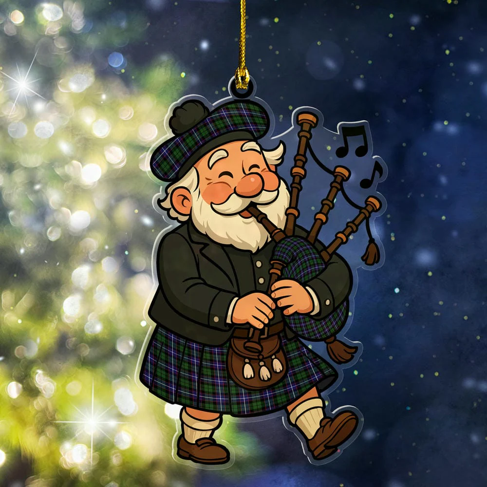 Scottish Galbraith Modern Tartan Ornament Scottish Santa In Kilt