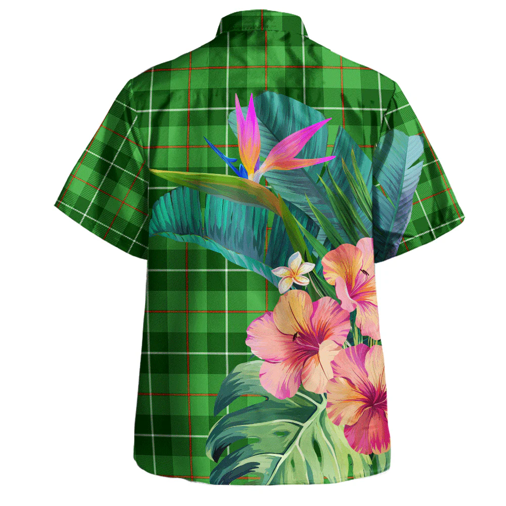 Scottish Galloway District Clan Badge Tartan Hawaiian Shirt Bouquet Tropical Style - Image 4
