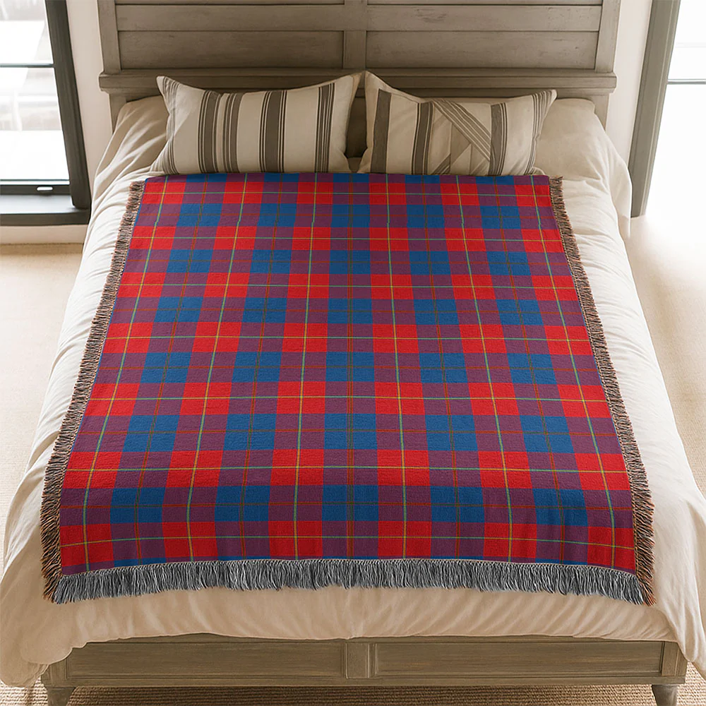 Scottish Galloway Red Clan Badge Tartan Woven Blanket - Image 3