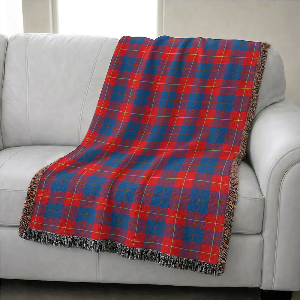 Scottish Galloway Red Clan Badge Tartan Woven Blanket - Image 4
