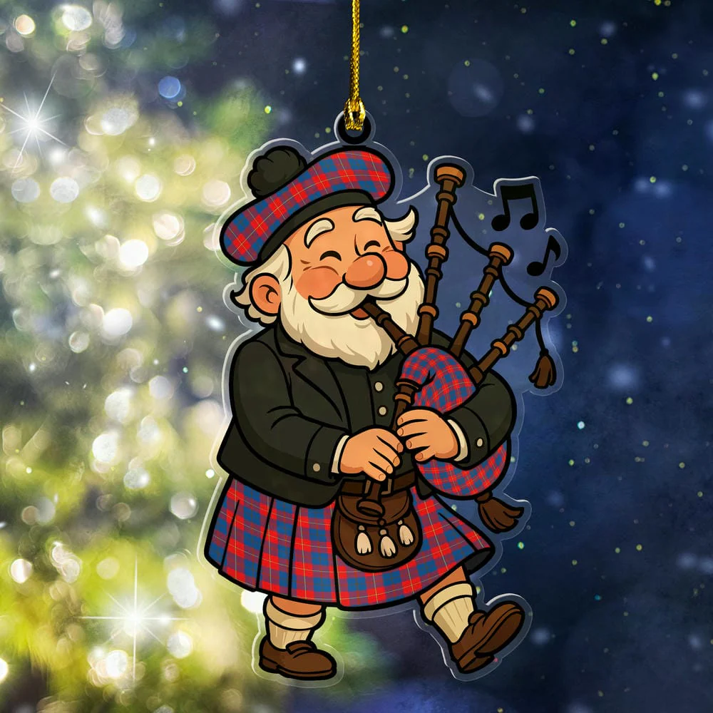 Scottish Galloway Red Tartan Ornament Scottish Santa In Kilt