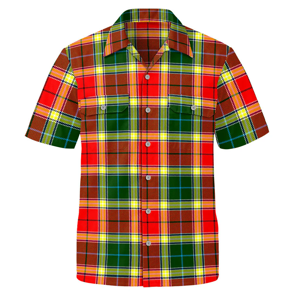 Scottish Gibbs Clan Badge Tartan Short Sleeve Work Shirt